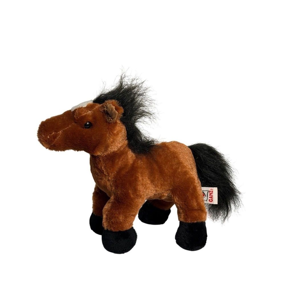 Ganz Webkinz Toy Plush Brown Arabian Horse 8" Brown Mane HM101 NO CODE Stuffed